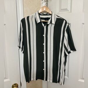 Bowling Classic Black and White Striped Men's Shirt